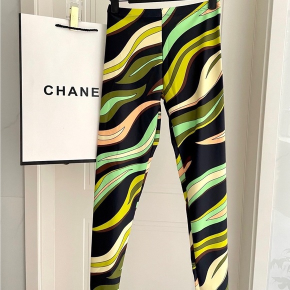 Emilio Pucci Black Multicolor Wave-Print Bikini Top and Bottom - Picture 2 of 6